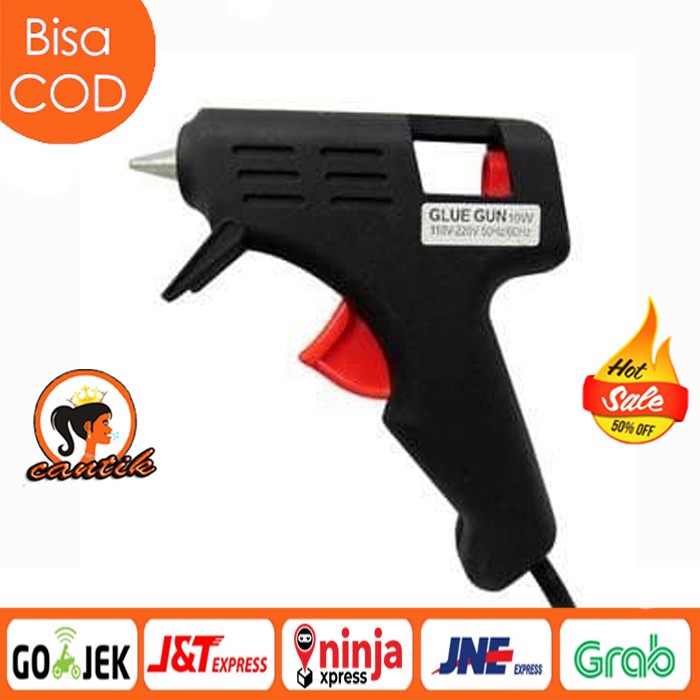 Hot Melt Glue Gun 10 Watt Lem Tembak Pistol Mini 10W 20W Alat Lem Stick Kerajinan Tangan Pita Kain