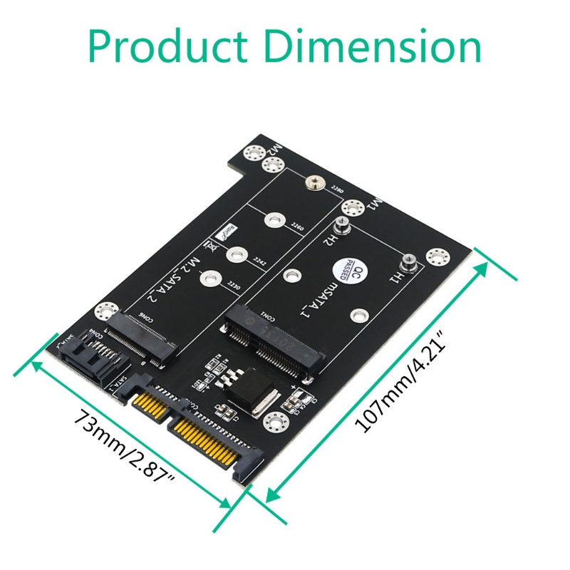 Btsg mSATA Atau Untuk M.2 Ke Dual 3.0in Adapter Board 2-in-1 NGFF Atau mSATA Converter Reader Card Mendukung NGFF B Untuk Ke