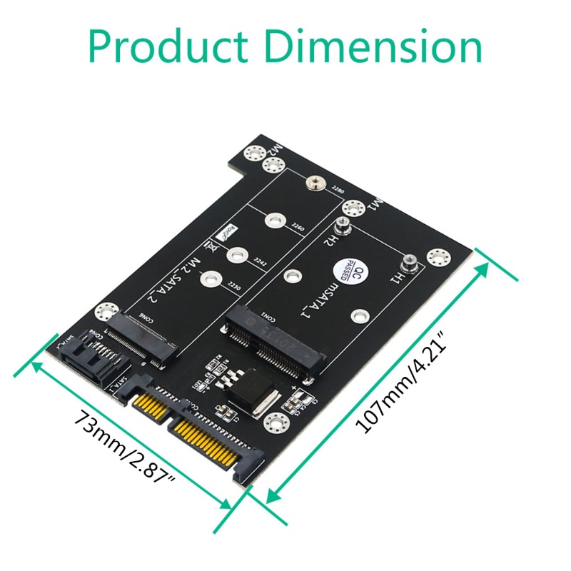 Btsg mSATA Atau Untuk M.2 Ke Dual 3.0in Adapter Board 2-in-1 NGFF Atau mSATA Converter Reader Card Mendukung NGFF B Untuk Ke