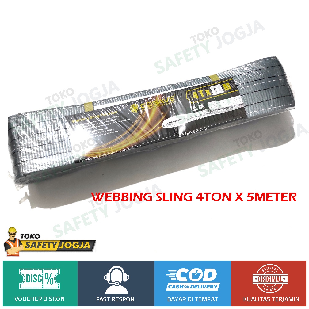 Webbing BELT SLING 4 Ton x 5 Meter Tali Pengikat POLYESTER GOSAVE