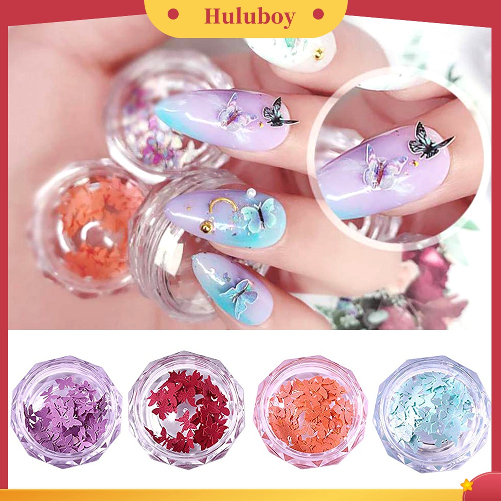 Huluboy Huluboy♡ Stiker Kupu-Kupu Mini Untuk Dekorasi Manicure DIY