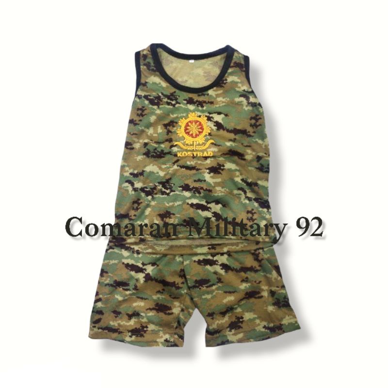 SETELAN ANAK SINGLET LORENG KOSTRAD