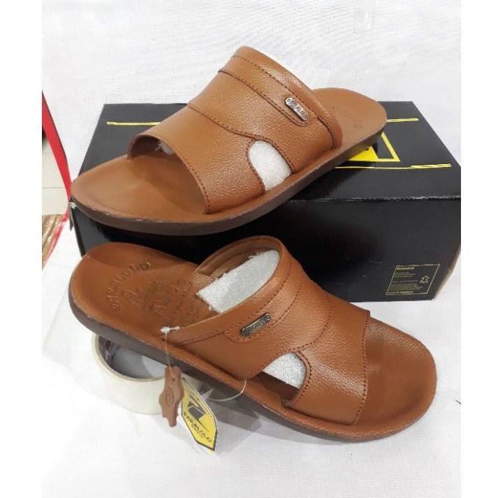 sandal casual pria kulit asli Pakalolo BMD05 original coklat muda