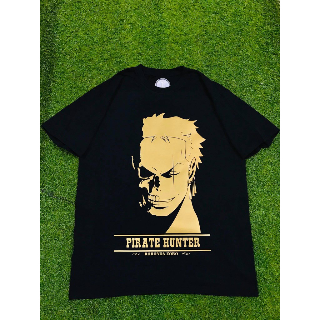 Tshirt Anime RORONOA ZORO SKUL GOLD Onepiece Mugiwara Manga