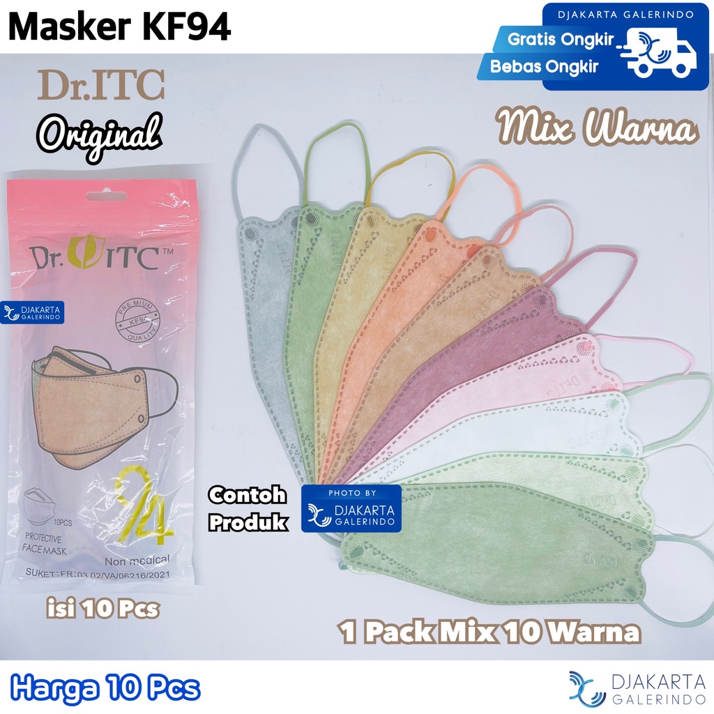 Masker KF94 Mix Warna korea 4ply / 5Ply isi 10 Pcs