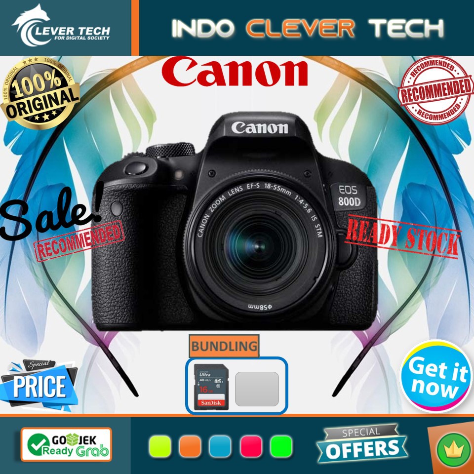 Canon EOS 800D kit 18-55mm IS STM + PAKETAN IRIT