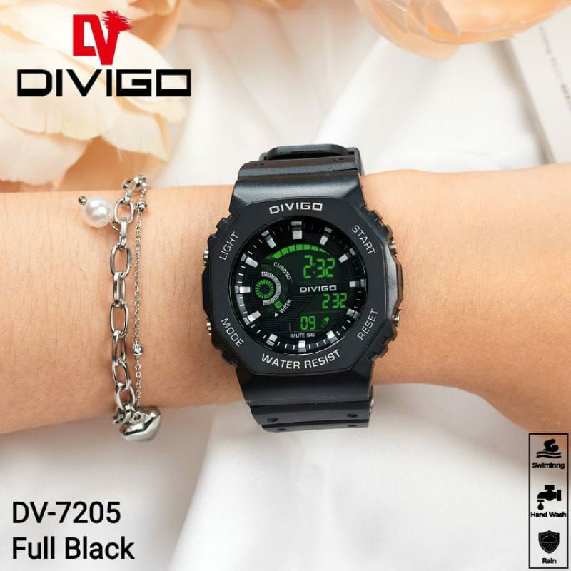 Dv 7205 Jam Tangan Divigo Pria Wanita Rubber Best Seller