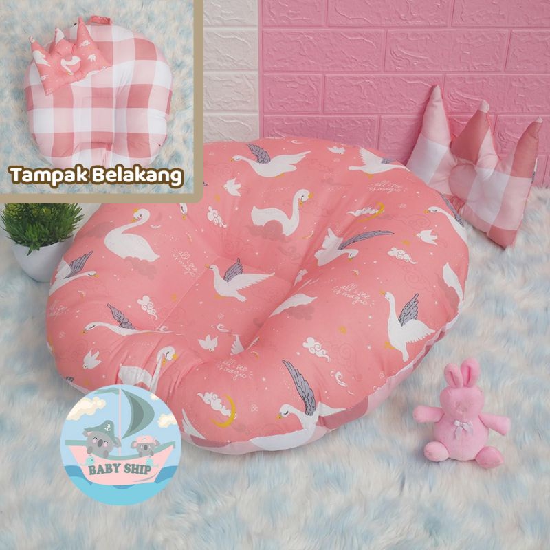 Sofa Bayi Multifungsi Baru Lahir Free Bantal Anti Peang &amp; Tas Mika/Kain