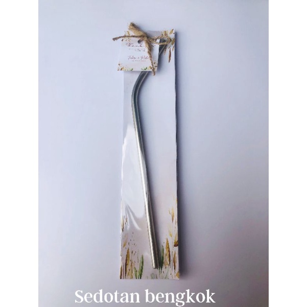 Sedotan Stainless Rustic /souvenir nikah, aqiqah, tasyakuran custom/sedotan stainless murah-Sedotan bengkok