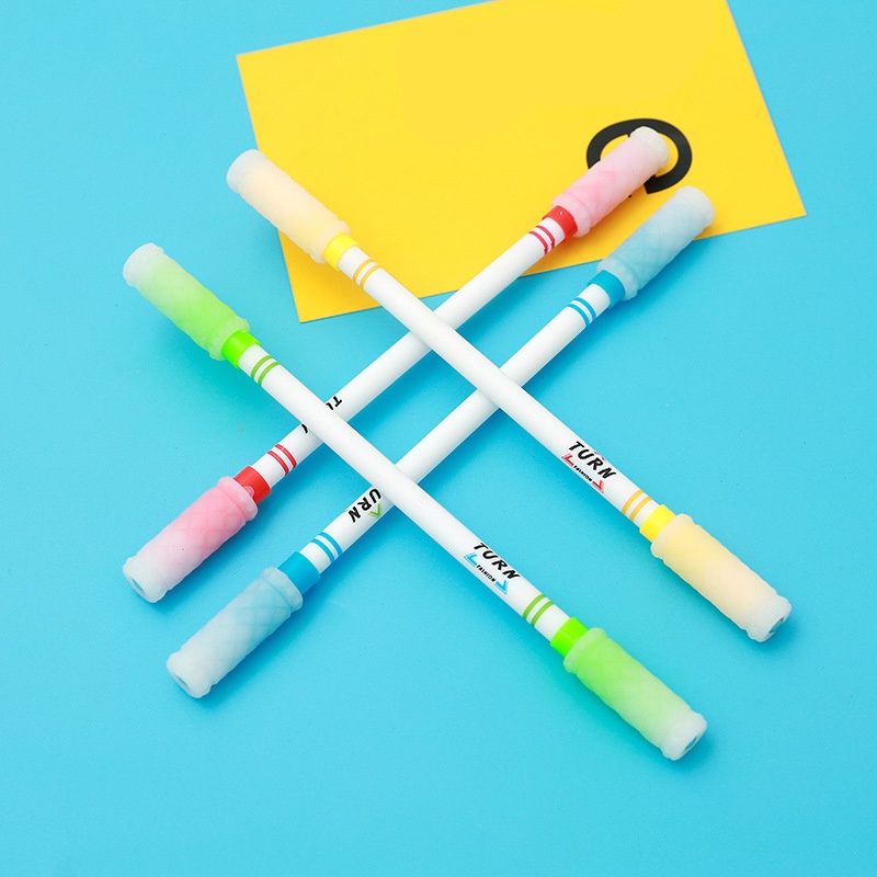 1pc Pulpen Gel Putar Bahan Plastik Warna Acak Untuk Stationery Sekolah / Kantor