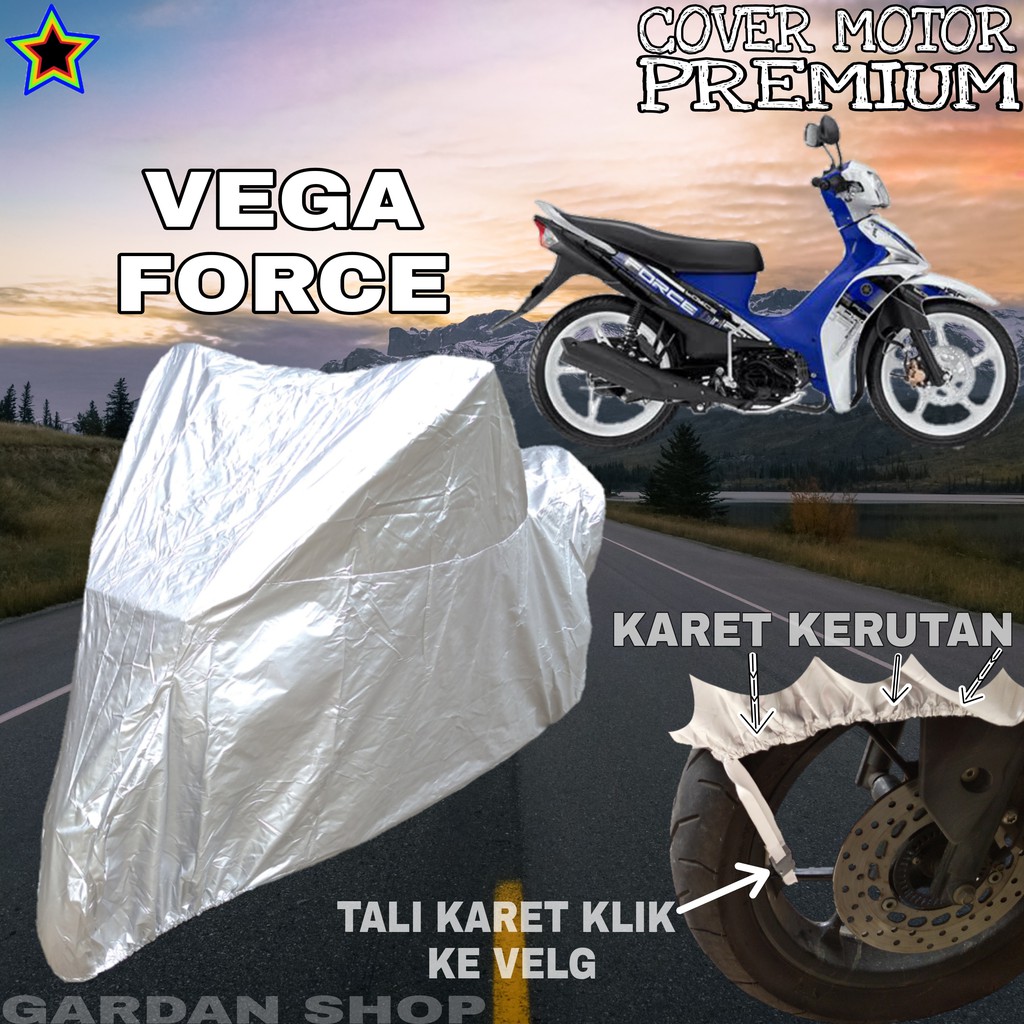Sarung Motor VEGA FORCE SILVER POLOS Body Cover Penutup Motor Vega PREMIUM