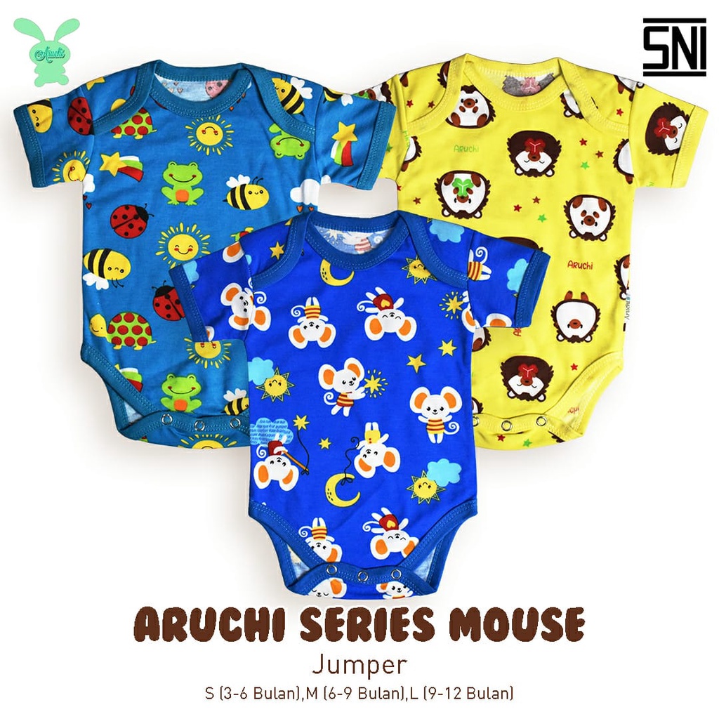 PROMO 12.12 1PCS ARUCHI ROMPER / JUMPER COLOURFULL SNI BAJU ANAK / BAJU BAYI