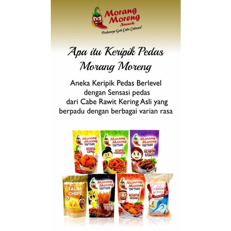 

KERIPIK MORANG MORENG PEDAS GURIH/Keripik Usus/Keripik Cimol/Keripik Kebab/Makaroni
