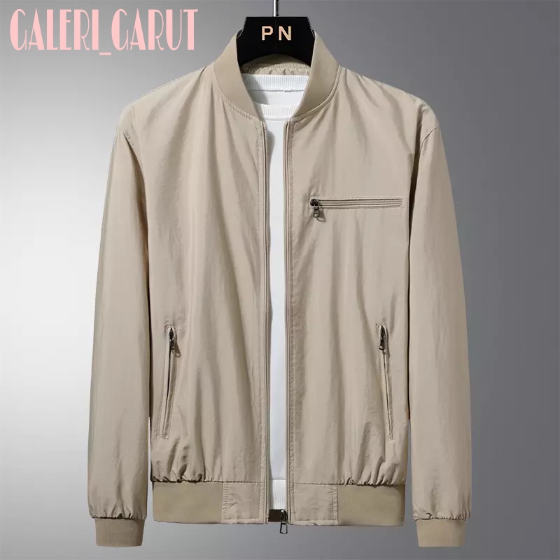 JAKET PRIA MINIMALIS / JAKET BOMBER KASUAL / JAKET PRIA KEREN BAHAN KATUN