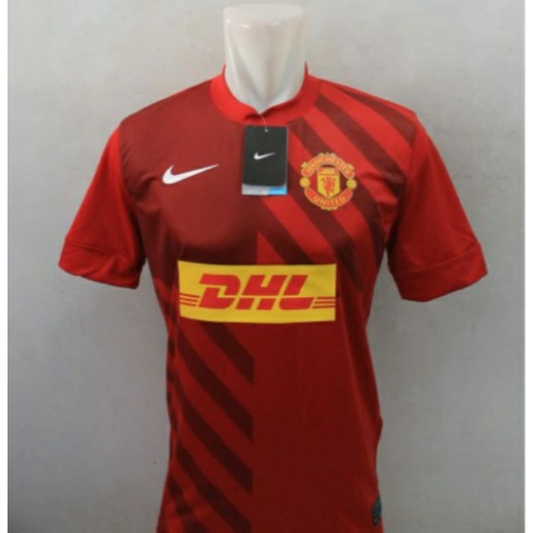 Jersey Manchester United 2012 - 2013 GRADE ORIGINAL Training MU DHL Pre Match Merah Retro