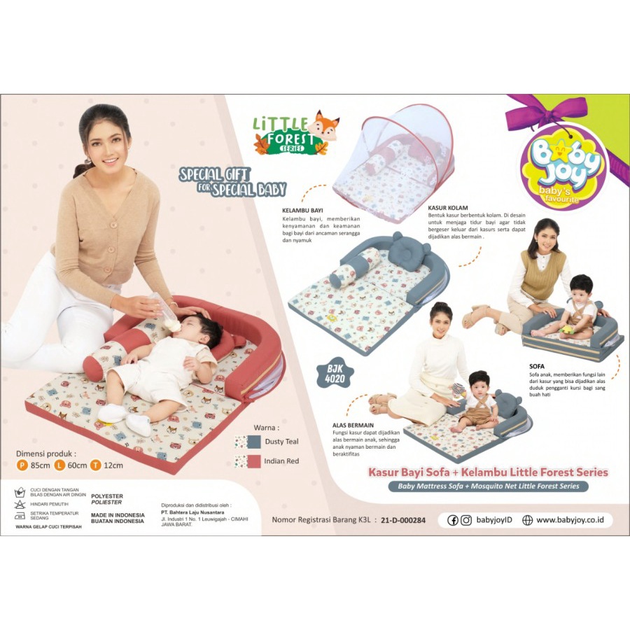 Makassar! Kasur Bayi Sofa + Kelambu Baby Joy Little Forest Series