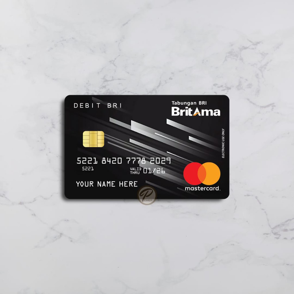 

STICKER BRI DEBIT BLACK - Card Cover Skin Sticker - PLIATA Stiker Kartu ATM, E-Money, E-Toll