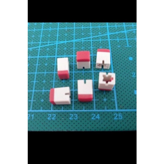 knob saklar switch kotak for DPDT or 4PDT putih merah