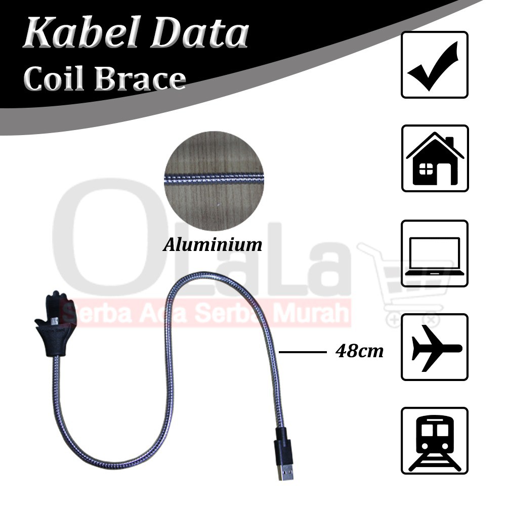 Stainless Steel Kabel Data Micro USB USB-104 STAND