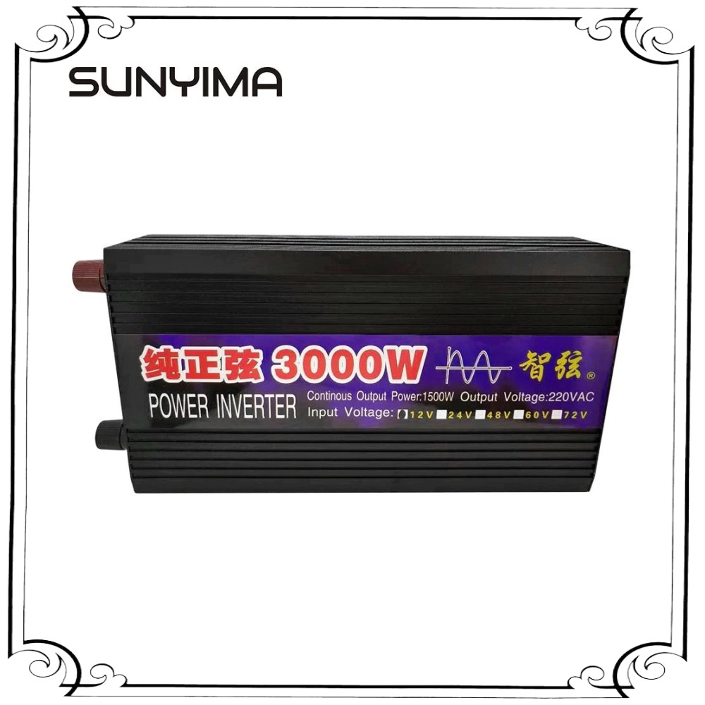 GS8 Power Inverter 3000W Pure Sine Wave Pengubah Arus DC to AC Mobil Car Powerinverter DC 24V to AC 220V SUNYIMA SY3000