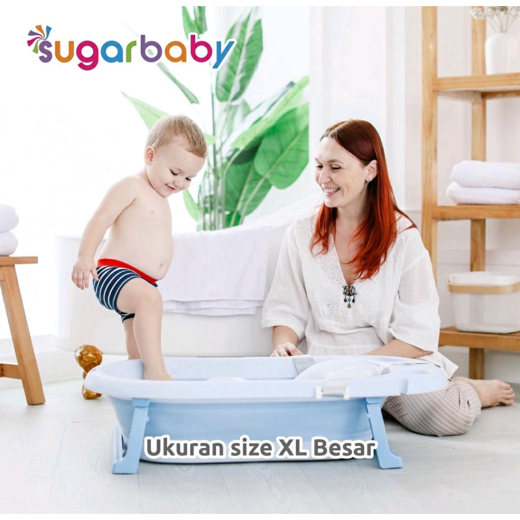 SUGARBABY FOLDABLE BABY BATHTUB WITH DIGITAL THERMOMETER/ BAK MANDI LIPAT DENGAN THERMOMETER