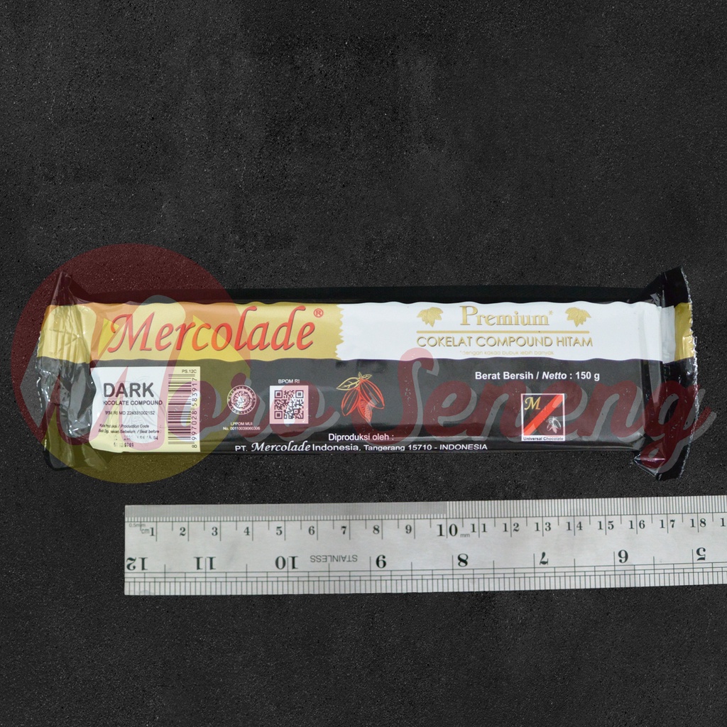 Mercolade Premium Dark Compound Chocolate Cokelat Hitam 150 gram