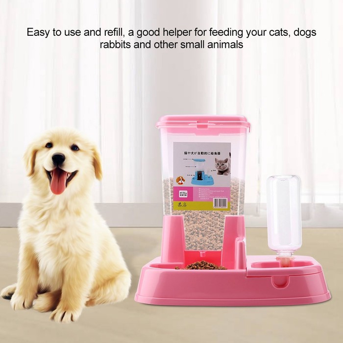 Pet feeder otomatis tempat makan minum kucing anjing otomatis refill