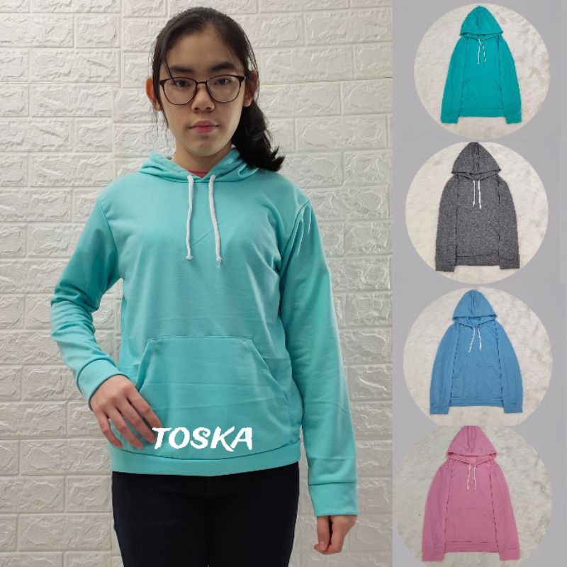 sweater hoodie wanita polos kekinian size m-xl