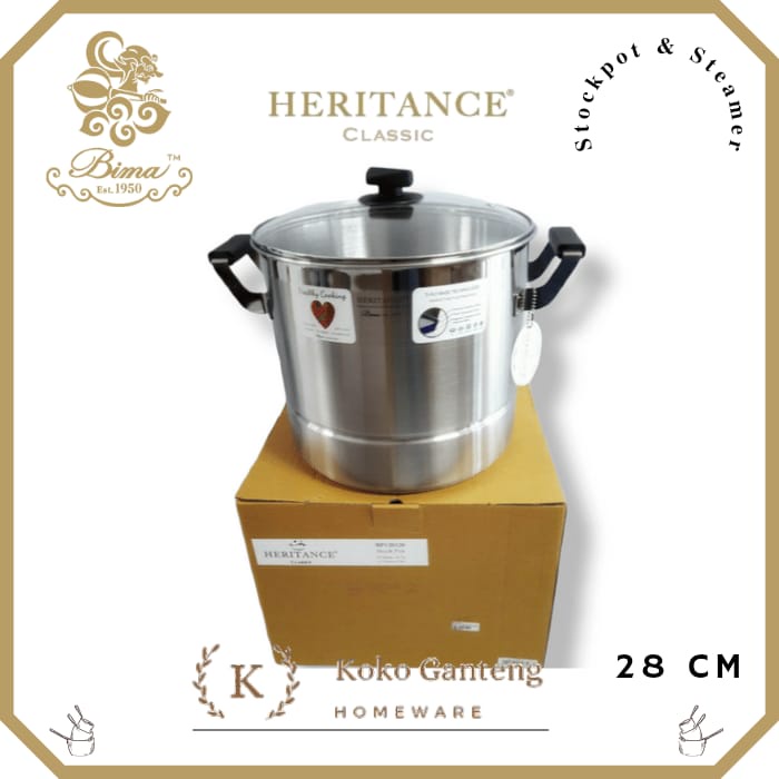 BIMA Panci Heritance Classic Stockpot With Steamer 28cm BP120328