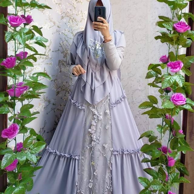 GAMIS CERUTY MIX BTOKAT SET SYARI MEWAH GAMIS PESTA