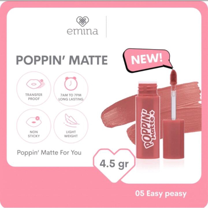 EMINA POPPIN MATTE LIPCREAM NEW PRODUCT