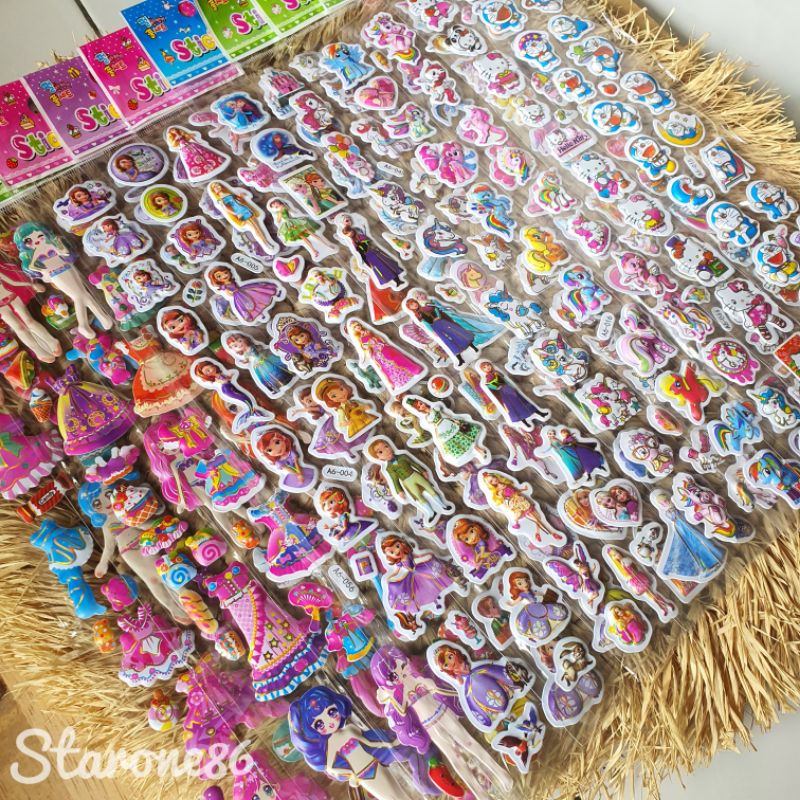 

STARONE86||Sticker 3D Karakter Anak/Sticker Tempelan Timbul Cartoon Princess Unicorn