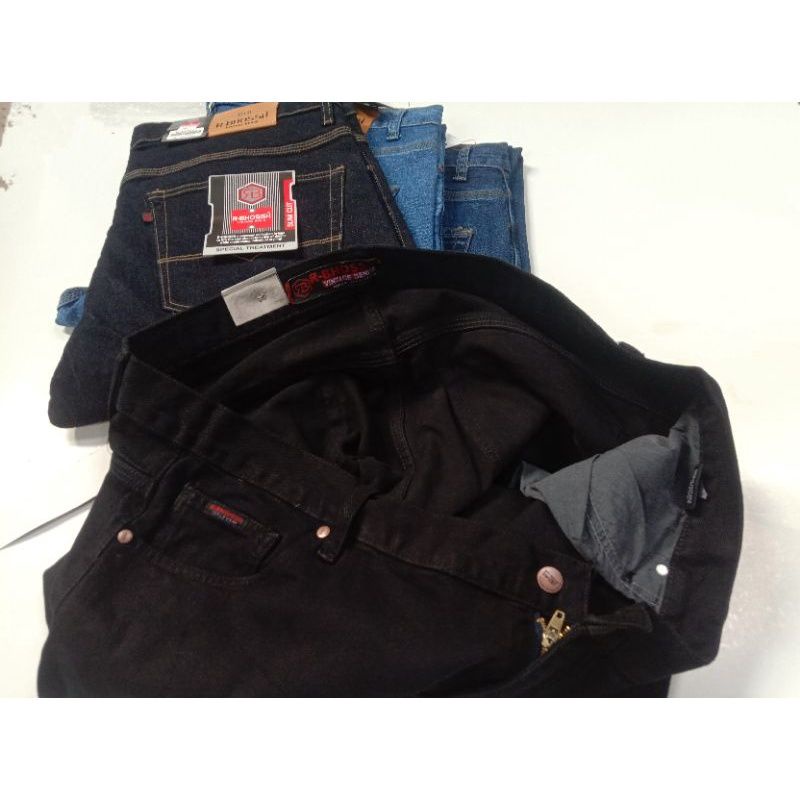 (Promo) CELANA JEANS PRIA JUMBO BIG SIZE PENSIL PANJANG LEVIS DEWASA REMAJA Uk. 38 - 46 HITAM POLOS