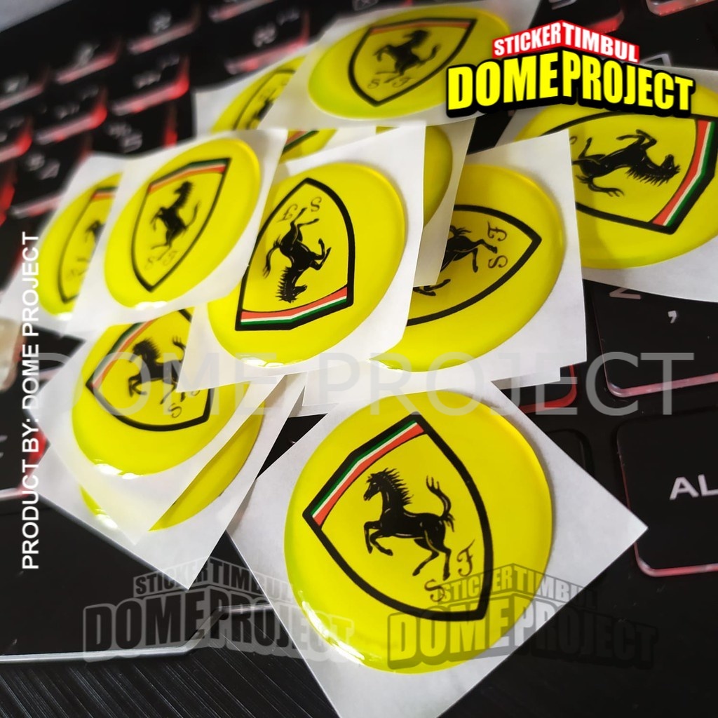 STIKER MOTOR EMBLEM 3D LOGO FERRARI KALIPER REM AKSESORIS YAMAHA HONDA SUZUZI KAWASAKI AESTHETIC KEREN