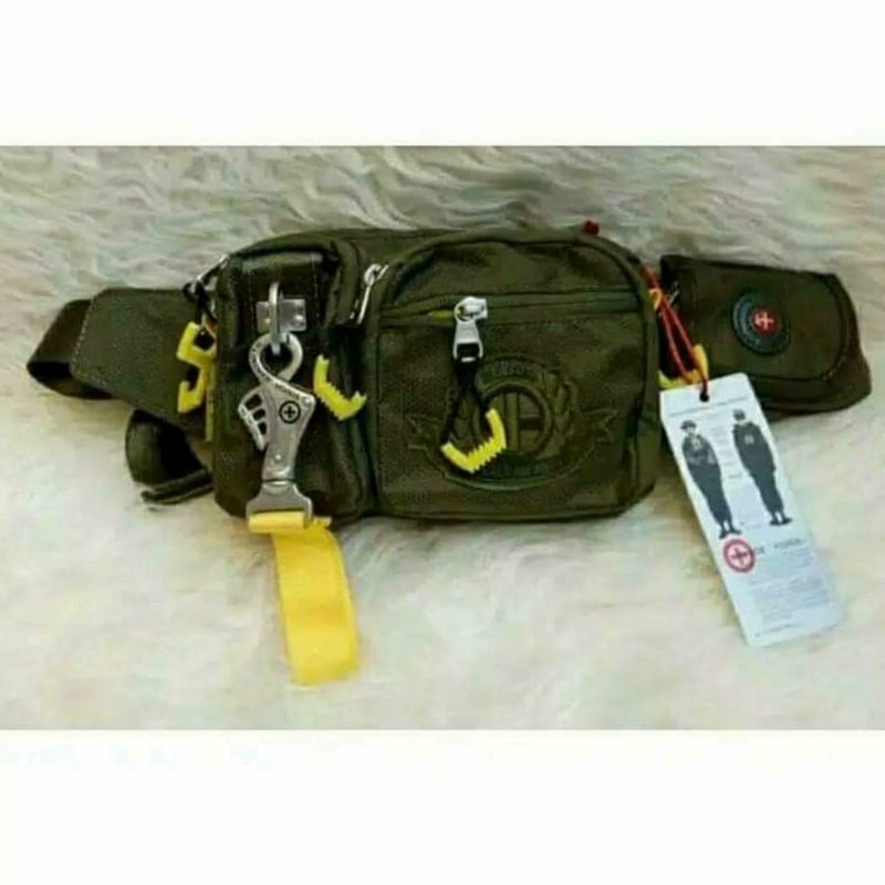 tas selempang tas pinggang though army multifungsi original-import