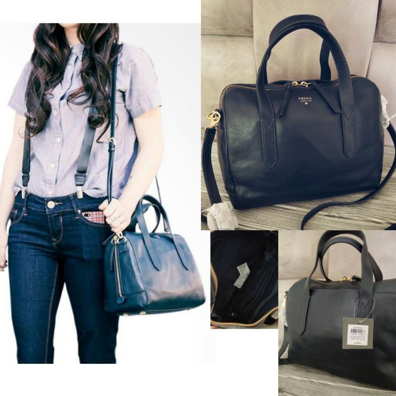 Fossil Sydney Satchel Heritage blue