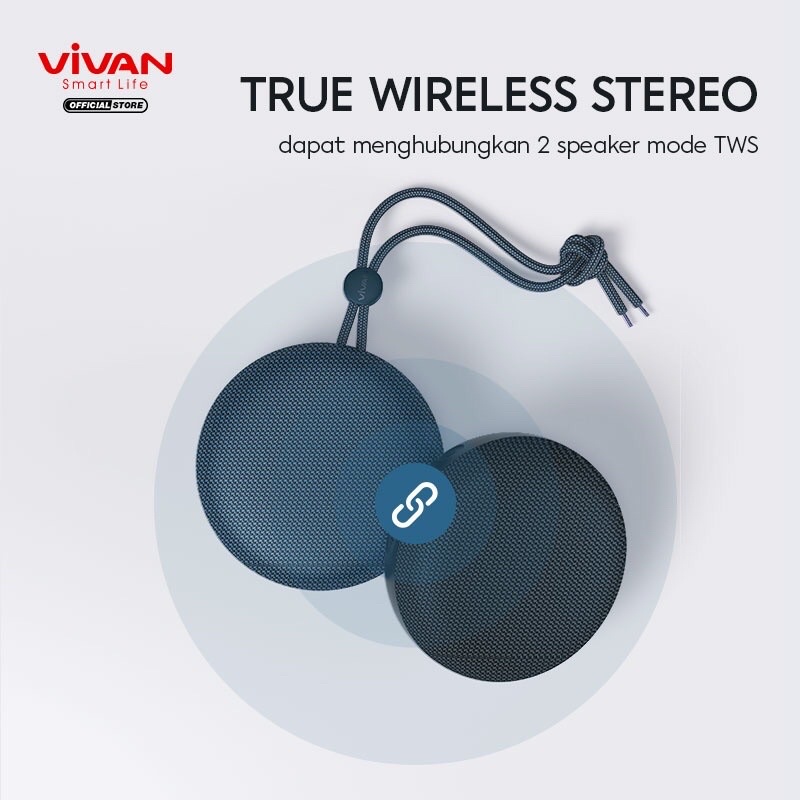 VIVAN Speaker Bluetooth VS2 Portable Mini Wireless Outdoor Waterproof IPX6 Support SD Card