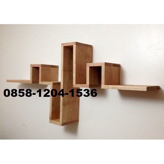 Rak Buku Dinding Minimalis Kayu Unik