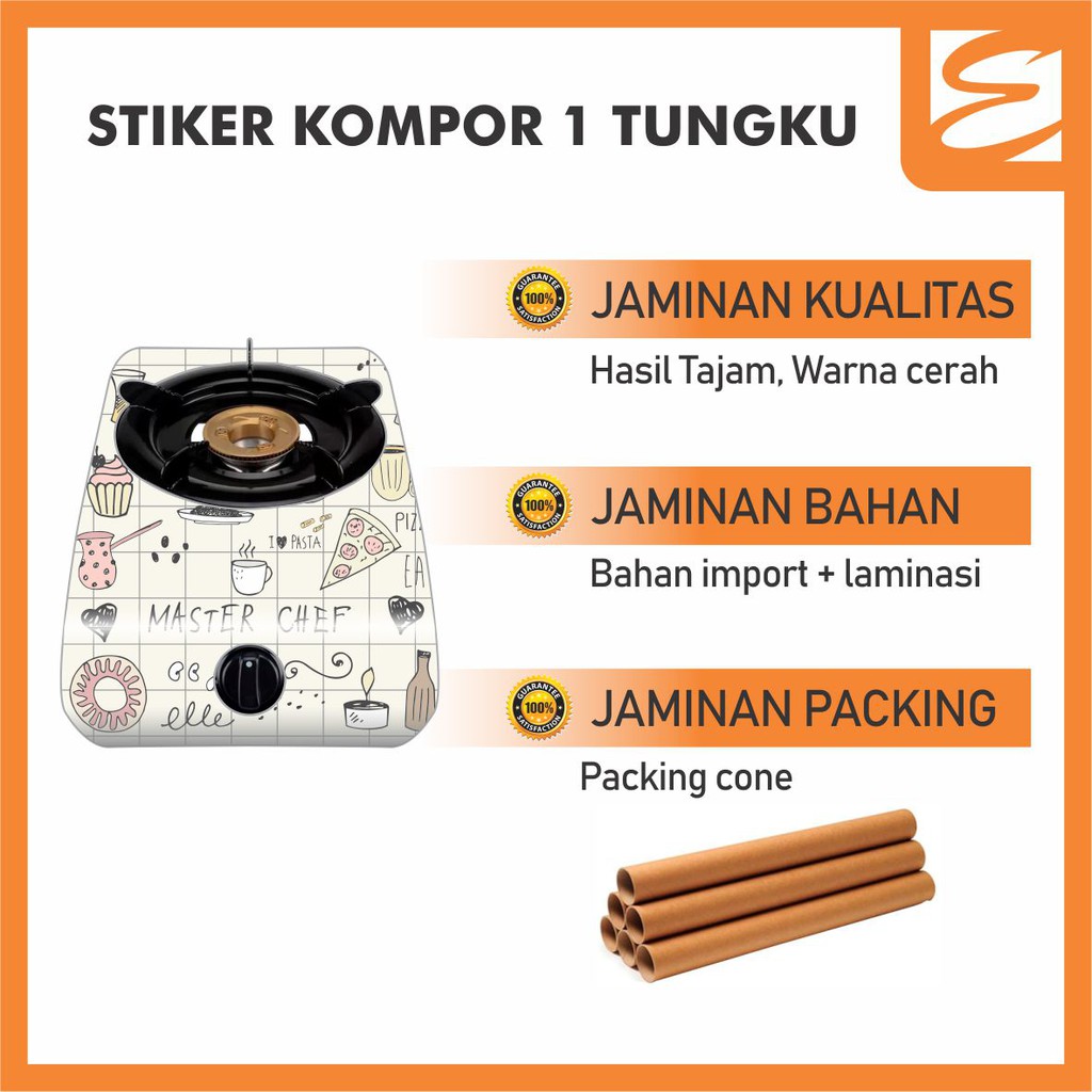  Stiker  kompor  1  tungku  A 50x50cm Kitchen Sticker 