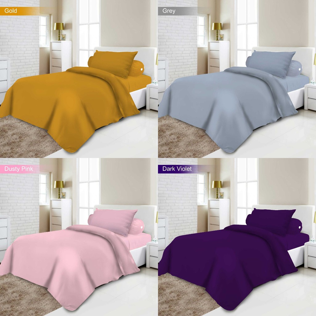 Bed Cover Set Polos 120x200 Single Vito Signature Pilihan Warna