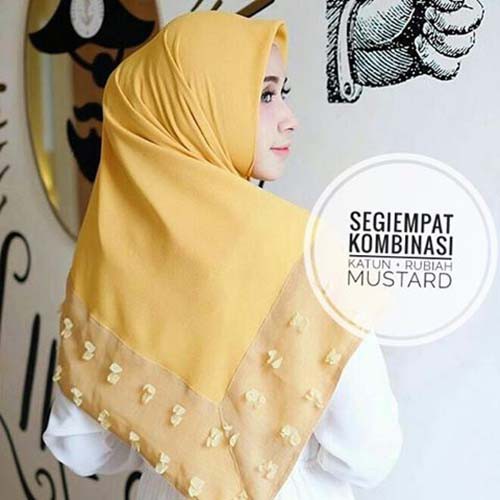HIjab Jilbab Kerudung Segiempat Bella Kombinasi Rubiah