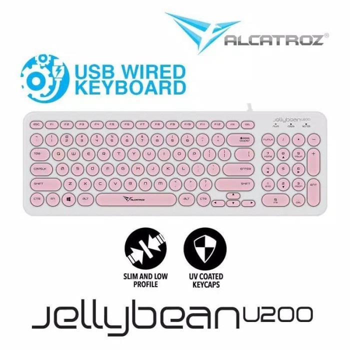 Alcatroz Keyboard Wired JellyBean U200 2 Tahun Garansi Resmi - Putih