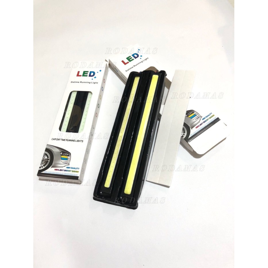 SEPASANG LAMPU DRL PLASMA LED COB 17CM PUTIH/BIRU DEPAN MOTOR MOBIL 17