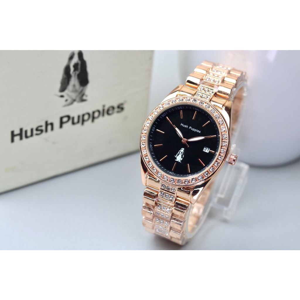 Jam Tangan Wanita Fashion P81103K Tali Rantai Tanggal Aktif Free Box Exclusive &amp; Baterai