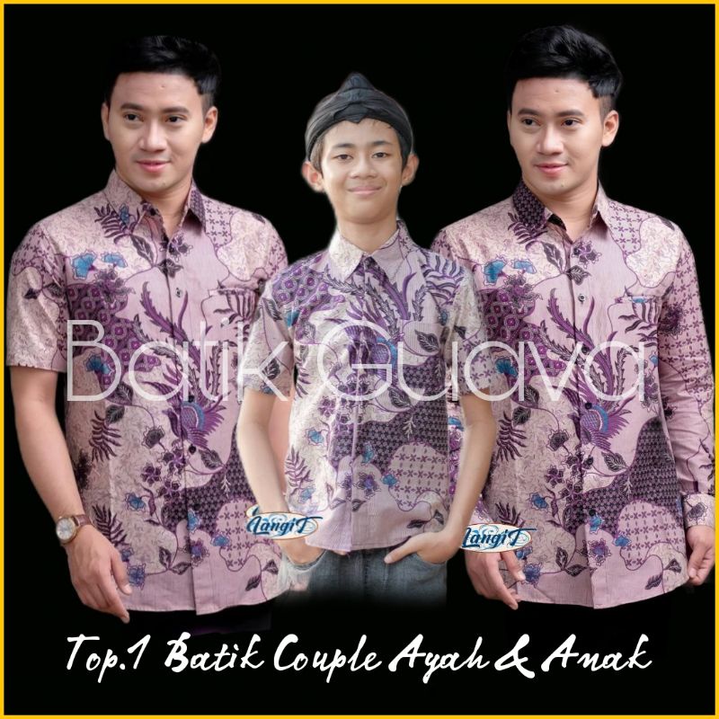 TERBARU COUPLE SWEET - COUPLE BATIK AYAH DAN ANAK COWOK BATIK UNGU LILAC VIOLET