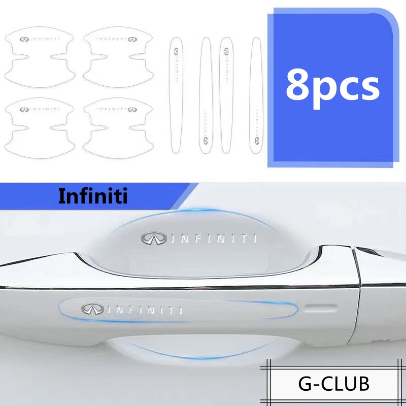 Infiniti Stiker film Transparan Pelindung Gagang Pintu Mobil anti Gores / Debu