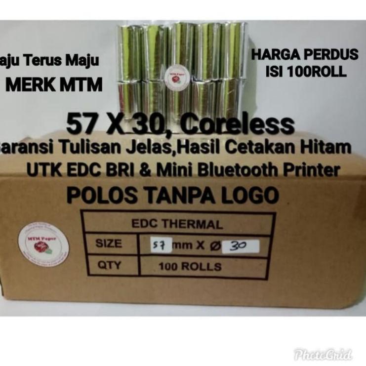 

Berkualitas! Kertas Struk Thermal 57x30 Coreless Merk MTM Perdus isi 100roll ✔