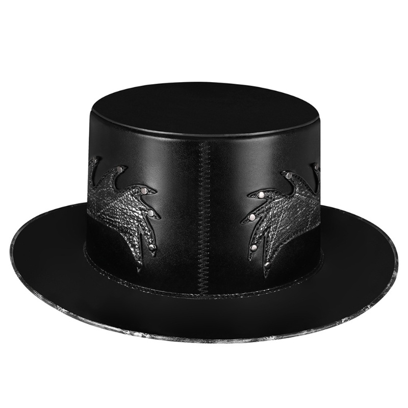 Topi Model Flat Bahan Kulit Gaya Steampunk Untuk Cosplay Halloween