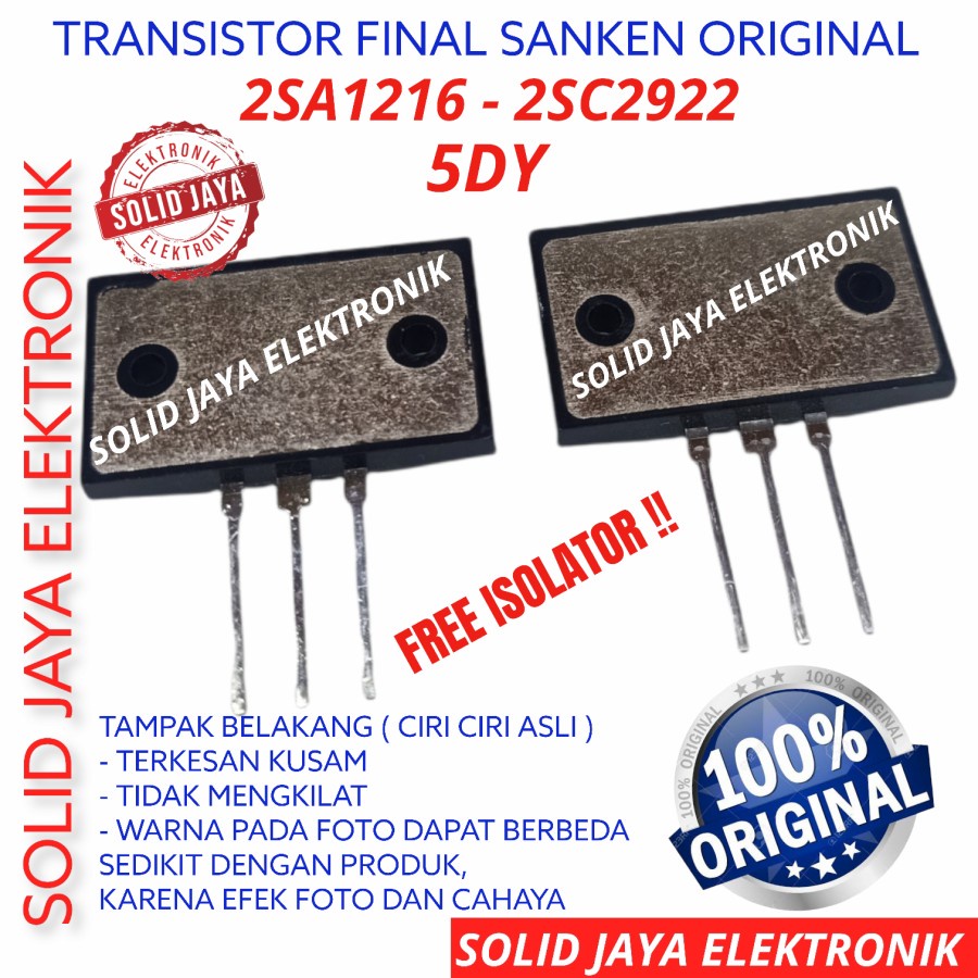 TR FINAL SANKEN 5DY 2SA1216 2SC2922 ASLI ORI TRANSISTOR 2SA 1216 2SC 2922 A1216 C2922 5 DY ORIGINAL