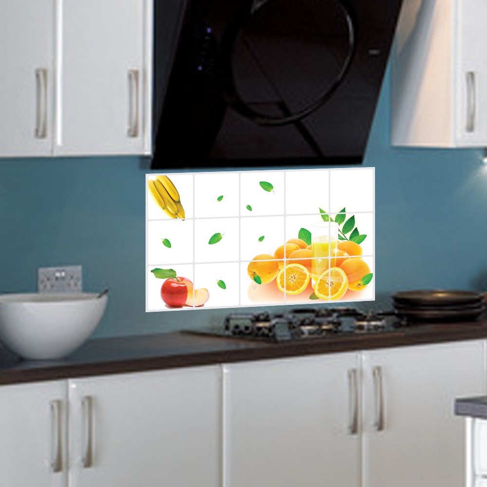 RELIZA Stiker Dapur Banana Fruit Orange Juice (75x45) Kitchen Waterproof Oilproof Tahan Air Minyak 3023